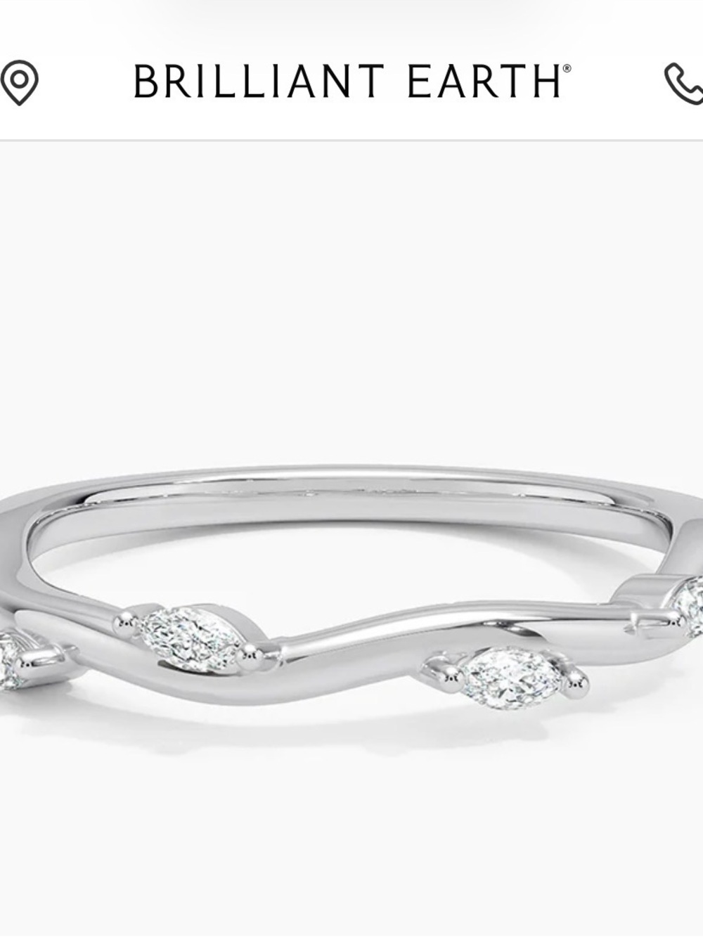 Brilliant Earth Winding Willow Diamond Ring in 14K White Gold size 6.5
